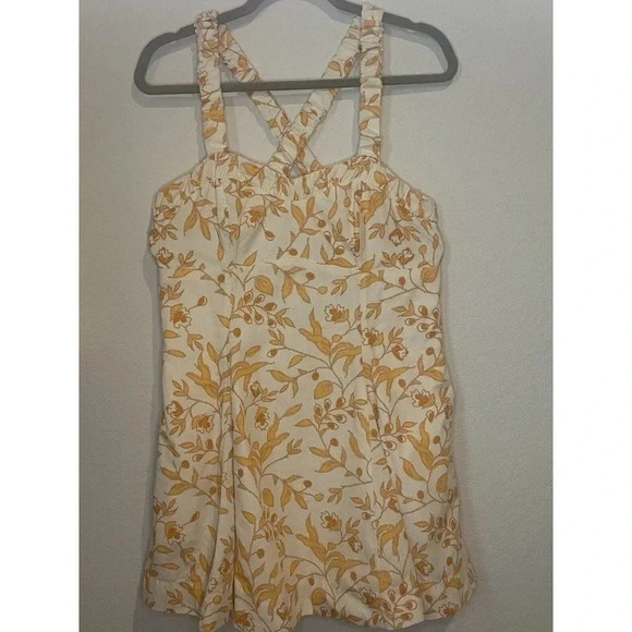 Anthropologie Maeve Womens Sweetheart Mini Floral Dress Orange And White Small - Picture 13 of 13